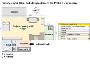 Pronájem bytu 1+kk, Praha - Vysočany, Za Lidovým domem, 27 m2