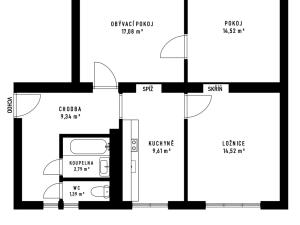Prodej bytu 3+1, Ostrava - Zábřeh, Baranovova, 70 m2