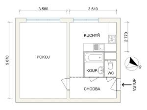 Prodej bytu 1+1, Český Těšín, Hrabinská, 40 m2