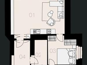 Pronájem bytu 2+kk, Praha, Křižíkova, 51 m2