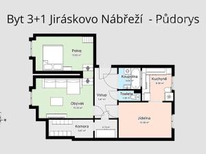 Prodej bytu 3+1, České Budějovice, Jiráskovo nábř., 68 m2