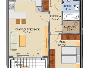 Prodej bytu 2+kk, Praha - Ruzyně, Stočesova, 51 m2