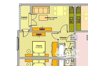 Prodej bytu 2+kk, Bjala, Bulharsko, 47 m2