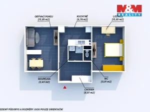 Prodej bytu 2+1, Roztoky, 51 m2