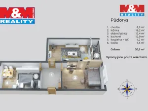 Prodej bytu 2+1, Ústí nad Labem - Severní Terasa, Glennova, 62 m2