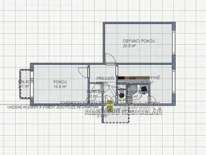 Pronájem atypického bytu, České Budějovice, Branišovská, 61 m2