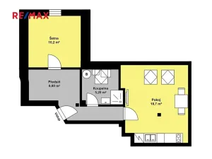 Pronájem bytu 2+kk, Kolín, Kmochova, 44 m2