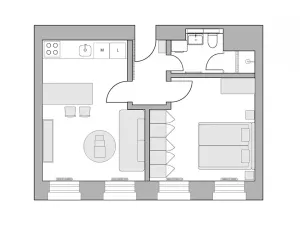 Pronájem bytu 2+kk, Praha - Holešovice, Heřmanova, 44 m2