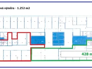 Pronájem kanceláře, Praha - Holešovice, Dělnická, 1252 m2