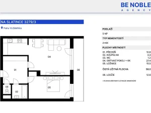 Prodej bytu 2+kk, Praha - Záběhlice, Na Slatince, 58 m2