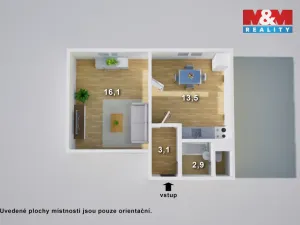 Prodej bytu 1+1, Krupka - Maršov, Karla Čapka, 35 m2