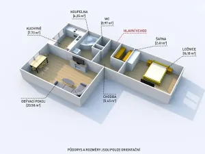 Prodej bytu 2+1, Plzeň, Tichá, 60 m2