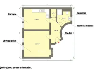 Pronájem bytu 2+kk, Cheb, 17. listopadu, 53 m2