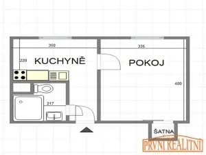 Pronájem bytu 1+1, Uherský Brod, nám. 1. máje, 29 m2
