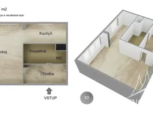 Pronájem bytu 1+1, Kutná Hora, Ortenova, 37 m2