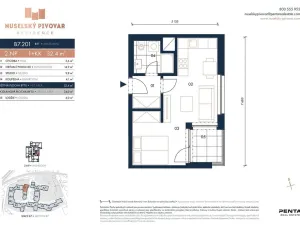 Pronájem bytu 1+kk, Praha - Nusle, Závišova, 33 m2