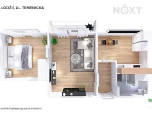 Pronájem bytu 2+1, Šumperk, Temenická, 43 m2