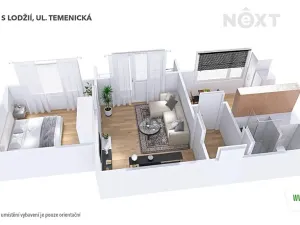 Pronájem bytu 2+1, Šumperk, Temenická, 43 m2