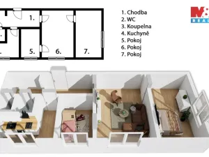Prodej bytu 3+1, Melč, 57 m2