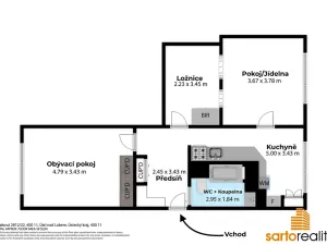 Prodej bytu 2+1, Ústí nad Labem, Maková, 60 m2