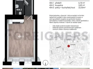 Pronájem bytu 1+kk, Brno, Bratislavská, 32 m2