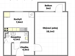 Prodej bytu 1+1, Brno, Svatopluka Čecha, 38 m2