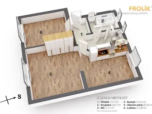 Pronájem bytu 2+1, Praha - Čakovice, U Párníků, 61 m2