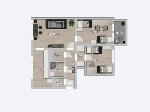 Pronájem bytu 3+1, Olomouc, Přichystalova, 65 m2