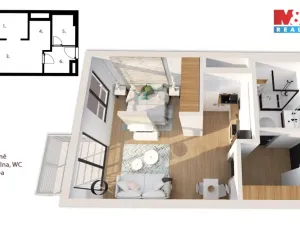 Prodej bytu 1+kk, Kralupy nad Vltavou, Nádražní, 38 m2