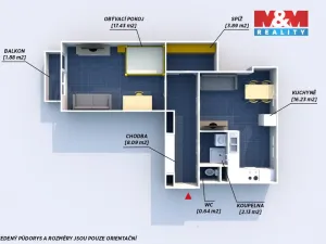 Pronájem bytu 2+kk, Plzeň - Východní Předměstí, 48 m2