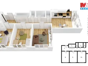 Prodej bytu 3+1, Praha - Smíchov, Na Václavce, 89 m2