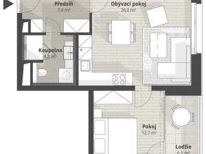 Pronájem bytu 2+kk, Liberec, Polní, 57 m2