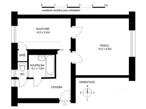 Pronájem bytu 1+1, České Budějovice, Pabláskova, 41 m2
