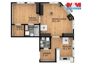 Pronájem bytu 2+1, Praha - Žižkov, Roháčova, 67 m2