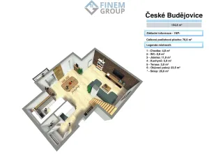 Prodej bytu 3+kk, České Budějovice, 135 m2