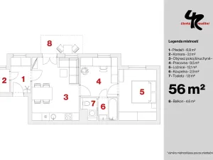 Prodej bytu 3+kk, Praha - Vysočany, Za Lidovým domem, 56 m2