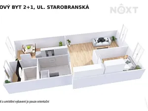 Pronájem bytu 2+1, Šumperk, Starobranská, 73 m2