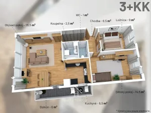 Prodej bytu 3+kk, Kladno, Ústecká, 69 m2