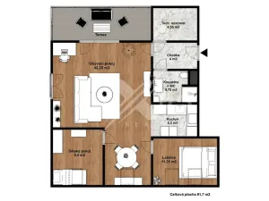Prodej bytu 3+kk, Praha - Zbraslav, K Radotínu, 83 m2