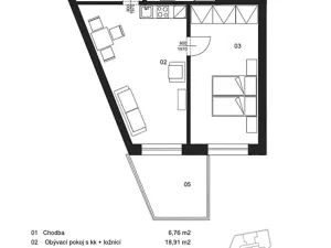 Pronájem bytu 2+kk, Olomouc, Edmunda Husserla, 54 m2