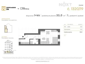 Prodej obchodního prostoru, Praha - Vinohrady, Velehradská, 33 m2