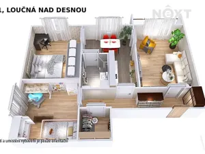 Pronájem bytu 3+1, Loučná nad Desnou, 74 m2