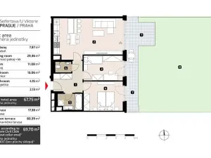 Prodej bytu 3+kk, Praha - Žižkov, U Viktorie, 70 m2