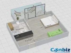 Pronájem bytu 1+kk, Praha - Nusle, Doudlebská, 30 m2