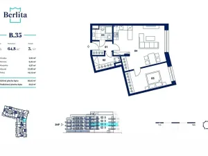 Pronájem bytu 2+kk, Beroun, Na Parkáně, 64 m2