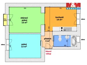 Prodej bytu 2+1, Ostrava - Zábřeh, Pavlovova, 48 m2
