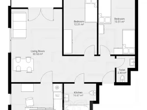 Pronájem bytu 3+1, Liberec, 81 m2