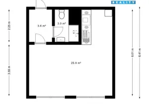 Pronájem bytu 1+kk, Kolín - Kolín II, Březinova, 33 m2