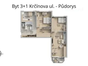 Prodej bytu 3+1, České Budějovice, Krčínova, 78 m2