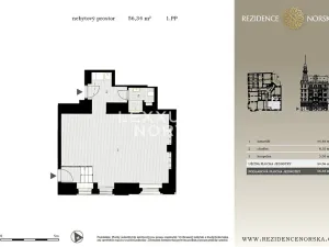 Pronájem obchodního prostoru, Praha - Vršovice, Norská, 56 m2